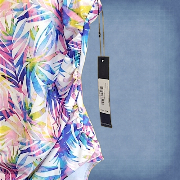 🆑️ CLEARANCE One Piece Side Ruching Rainforest Print Swimsuit Size XL - Picture 10 of 12